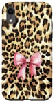 iPhone XR Leopard Cheetah Pattern With Light Pink Bow Coquette Girl Case