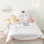 Housse de couette enfant 140x200 Licorne + taie 100% coton 57 fils