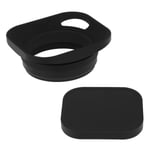Haoge LH-E3P Square Metal Lens Hood Hollow Out Designed with 49mm Adapter Ring with Metal Cap for Fujifilm Fuji FinePix X100 X100S X100T X70 X100F X100V Camera Replaces LH-X100 AR-X100 LH-X70 Black