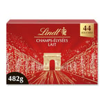 Lindt - Boîte CHAMPS-ÉLYSÉES Lait - Assortiment de Chocolats au Lait - Pralinés, Croustillants et Onctueux - Idéal pour Noël, 482g