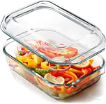 2.1L Glass Casserole Dish With Glass Lid Glass Bakeware Glass Microwave Dish