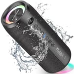 ZEALOT Enceinte Portable Bluetooth avec lumière LED, Basses stéréo puissantes de 40W, Batterie 5200mAh, Micro SD/TF, Bluetooth 5.2 et étanchéité IPX6, Haut-Parleur Bluetooth pour Voyages, Cadeaux