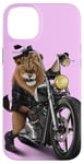 Coque pour iPhone 14 Plus Lion Riding Classic Chopper Moto