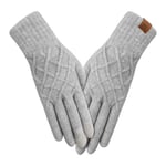 AYPOW Gants d'hiver en Tricot Chaud Femme, Gants Tendance écran Tactile avec Doublure Polaire, Gants Chauds et Extensibles, Activités de Plein Air Quotidiennes Course à Pied, Cadeau pour Femme