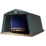 Abri/Tente garage premium 3,3 x 4,8 m pour voiture et bateau - toile pvc 500 n imperméable vert fonce