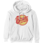 David Bowie Vintage Diamond Dogs Logo Hoodie Official Unisex L White