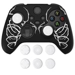 PlayVital Housse en Silicone pour Xbox Series X S Manette avec Capuchons Joystick,Coque Protection Antidérapante Ergonomique Peau Grip pour Xbox Series X S-Sculpter Crâne