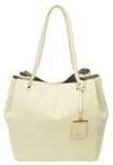 DKNY Tote Bag Medium Cream Ivory Off White Sand Dollar Leather Shoulder Handbag