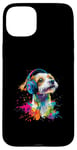 iPhone 15 Plus Artistic Colorful Jack Russell Terrier Headphones Dog Jacky Case