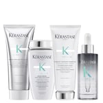 Kérastase, Symbiose, Routine Anti-pelliculaire pour Cuirs Chevelus Secs & Sensibles, Sans Sulfate, Micro Peeling Cellulaire + Bain Crème + Fondant Apaisant Essentiel + Sérum Cellulaire Nuit Intensif