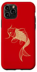 Coque pour iPhone 11 Pro Or Chinois Carpe Asiatique Japonais Koi Poisson Golden Koi