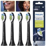 4 PCS- Philips Sonicare W Diamond Clean - Electric Toothbrush Heads - Black