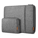 Inateck 360° Protection 13.3" Laptop Bag Sleeve Case Compatible with 14.2 MacBook M3/M2/M1 Pro/Max A2992/A2918/A2779/A2442 2023-2021, 13 MacBook Air 2012-2017, 13 MacBook Pro 2012-2015 - Grey