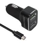 Dual USB Car Charger Adapter w/ Quick Charge 2.0 & 2.4A Port for Phones Tablets