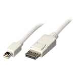 LINDY 2m Mini DisplayPort to DisplayPort Cable, White White 2m