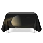 GaoF Polyester Tablecloth Protector Water Proof 140x140CM Planet Black Tablecloth for Dining Picnic Table Cover