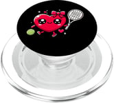 Cute Red Heart Playing Tennis Love Sport Valentines Day Girl PopSockets PopGrip for MagSafe