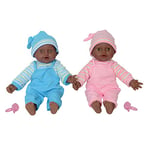 The New York Doll Collection Double Poupée - Doux corsée Jouer Bébé Africain Américain 12 Pouces / 30 cm - Fabriqué de Vinyle pour Âge 2 an et en Haut (Prime Sucette Incluse)