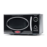 Nostalgia Retro Countertop Microwave Oven - Large 800-Watt - 25.4L - 12 Pre-Programmed Cooking Settings - Digital Clock - Kitchen Appliances - Black