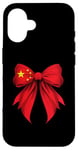 iPhone 16 China Flag Chinese Pride Coquette Ribbon Case