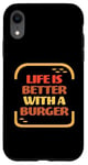 Coque pour iPhone XR La vie est meilleure avec un hamburger pour barbecue d'été