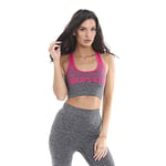 Gold's Gym GGLTOP131 Ladies Workout Training Seamless Gradient Ombre Sports Bra Crop Top, Pink/Charcoal Marl, M/L