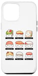 Coque pour iPhone 12 Pro Max Tableau d'identification des sushis Kawaii