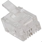 A¿rzetix - C65600 - Lot De 100 Connecteurs Fiches Prises Mâles Rj11 6P2C À Sertir Pour Câble Téléphonique - 2 Pins - Informatique Ordinateur Ligne Modem Adsl - Couleur: Transparent