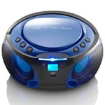 Lenco - SCD-550BU bærbar FM-radio CD / MP3 / USB / Bluetooth-afspiller® med LED-belysning blå - SCD-550BU