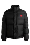 HUGO Mens Balto2411 Water-Repellent Puffer Jacket with red Logo Label