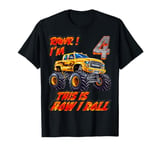 Monster Truck Car for 4-Year-Old Fun Birthday Kids Boys T-Shirt