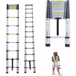 5M 16.4ft Échelle Télescopique en Aluminium Echelle Pliante Multifonction Telescoping Ladder Folding Ladder Charge Maximale: 150kg, en 131 Certificat