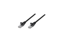 Intellinet Network Patch-kabel, Cat6, 15m, Svart, CCA, U/UTP, PVC, RJ45, Guldpläterade kontakter, Snagless, Startad, Livstidsgaranti, Polybag - patchkabel - 15 m - sort