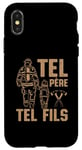 Coque pour iPhone X/XS Tel père tel fils accessoire sapeurs-pompiers humour