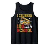 I Crushed 100 Days Of School Crane Truck Students Kids Boys Tank Top