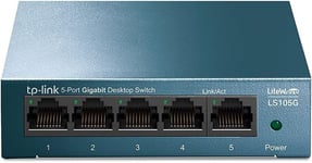 Switch Ethernet (LS105G) Gigabit 5 ports RJ45 metallique 10/100/1000 Mbps, Idéal pour étendre le réseau câblé pour les PME et les bureaux à domicile