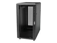 StarTech.com Baie Informatique 19" 32U - Profondeur Réglable 6-32" - Emballage Compact - Baie Serveur Vitrée 4 Colonnes Vérouillable - Roulettes - Réseau/Data/AV - Capacité 800kg (RK3236BKF) -...