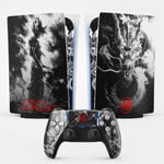 Sticker Autocollant Pour La Console Ps5, Accessoire Pour La Ps5 Jeux Vidéo, Covering Décoration Manga Pour La Console Ps5 (Dragon, Standard Digitale + 1 Manette)[Vid064595]