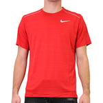 Nike M NK Dry Miler Top SS T-Shirt Homme University Red/University Red/(Reflective Silv) FR : 2XL (Taille Fabricant : 2XL)