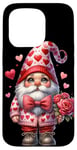 iPhone 15 Pro Heart Gnome Graphic And Valentines Flowers For Her Cute Love Case