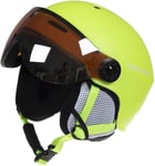 2-in-1 Visor Ski Lumilautakypärä Irrotettava Lumi Maski Anti-Fog Anti-UV Integroitu Suojalasien Shield Kevyt Aikuiset Miehet Naiset Keltainen XL (61-63cm)