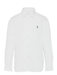 Slim Fit Cotton Oxford Shirt Tops Shirts Long-sleeved Shirts White Ralph Lauren Kids