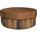 Rund poolskydd pool solskydd för pool, vattentät spa skyddande lock, 190T för utomhus spa badkar,——Brun 210*30cm