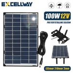 Kit de panneau solaire portable chargeur de batterie 12V 21 x 13.5cm avec 3m câble