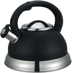 Whistling Kettle Steelex 2.7L Black Matte Teapot Stovetop Induction Compatible