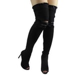 Women's Thigh High Winter Boots, High Heels with Tassels, Jean Style