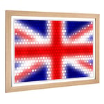 Big Box Art Framed Print of Union Jack British Flag (6) Design | Wall Art Picture | Home Decor for Kitchen, Living, Dining Room, Bedroom, Hallway, Office, Oak, A2 / 24.5x18 Inch / 62x45cm