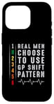 iPhone 16 Pro Real Men Use RACE Shift Pattern Tee - Motorcycle Gear Shift Case