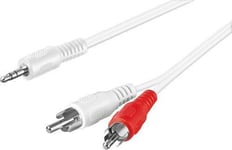 Goobay 3.5 mm/RCA adapter cable white 1m 3.5mm male (3-pin stereo) to 2xRCA male