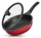 Frying Pan with Lid Non Stick Large 30cm/ 6L Anti Scratch Heavy Duty Induction